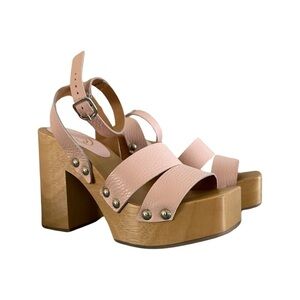 Sam Edelman Angela Platform Heel Beige Leather LIKE NEW!!